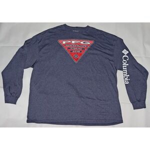 Columbia PFG Men's Long Sleeve Fishing Gear Logo Cotton Spellout T-Shirt Size 5X